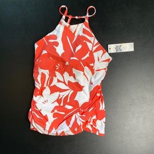 Anne cole, girls, S, dress, white & coral, NWT